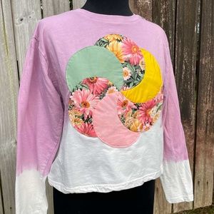 Dip Dye Patchwork Flower Power Sweatshirt